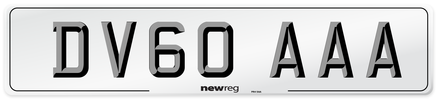 DV60 AAA Number Plate from New Reg
